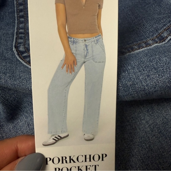 Celebrity Pink jeans wide leg pork chop pockets size 5 27 - Picture 10 of 13